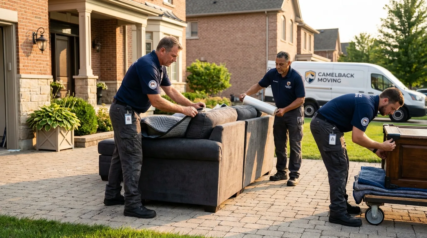Large estate moving crew wrapping furniture in Nephi, UT